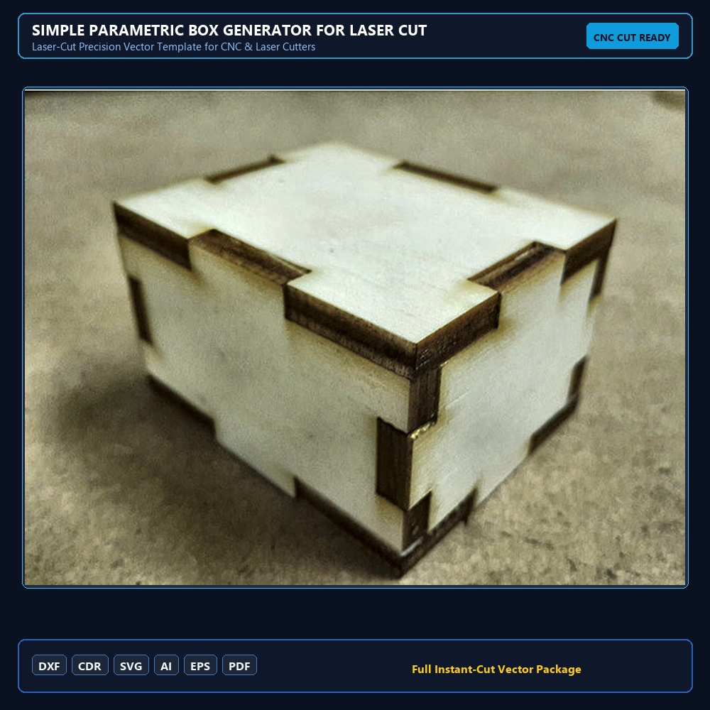 Simple parametric box generator for laser cut DXF File Free Download - 3axis.co
