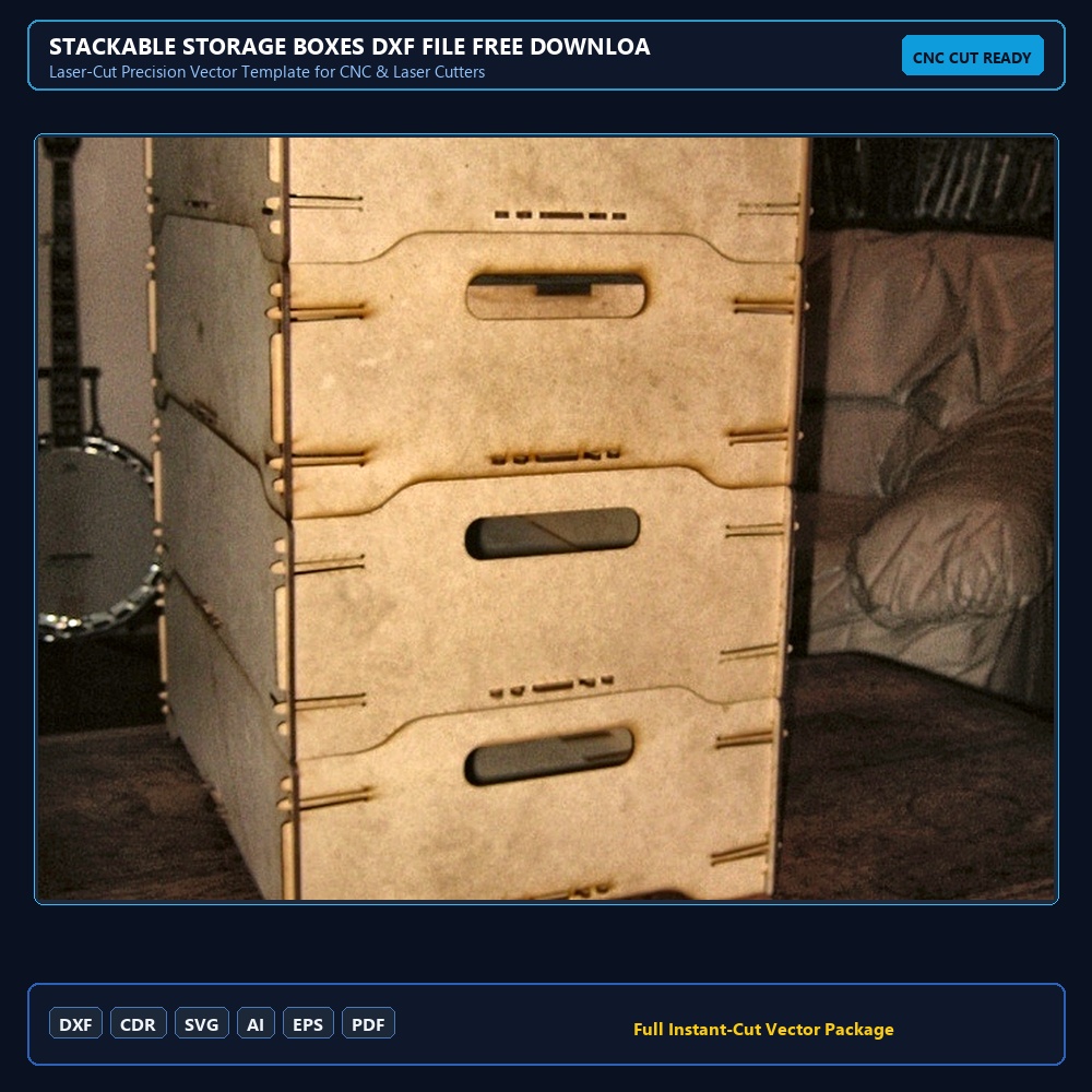 Stackable storage boxes DXF File Free Download - 3axis.co