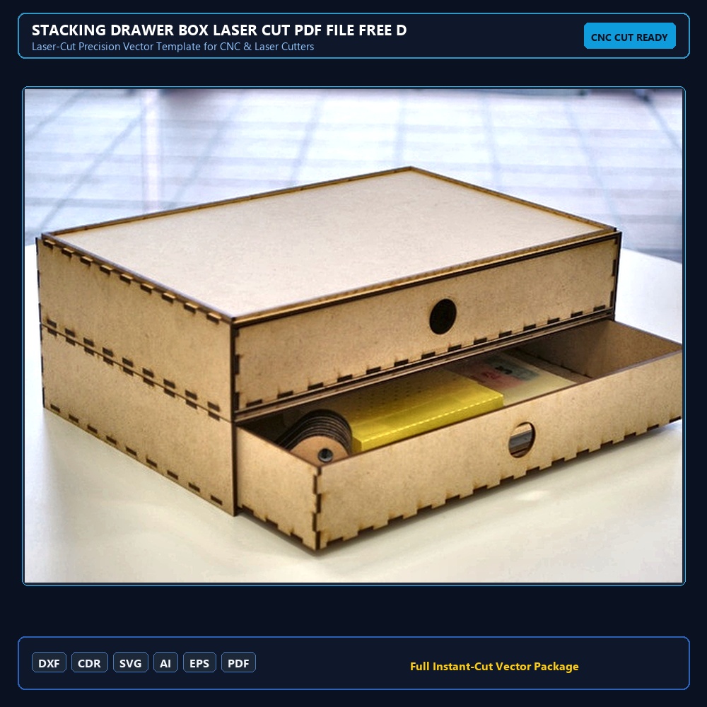 Stacking Drawer Box Laser Cut PDF File Free Download - 3axis.co