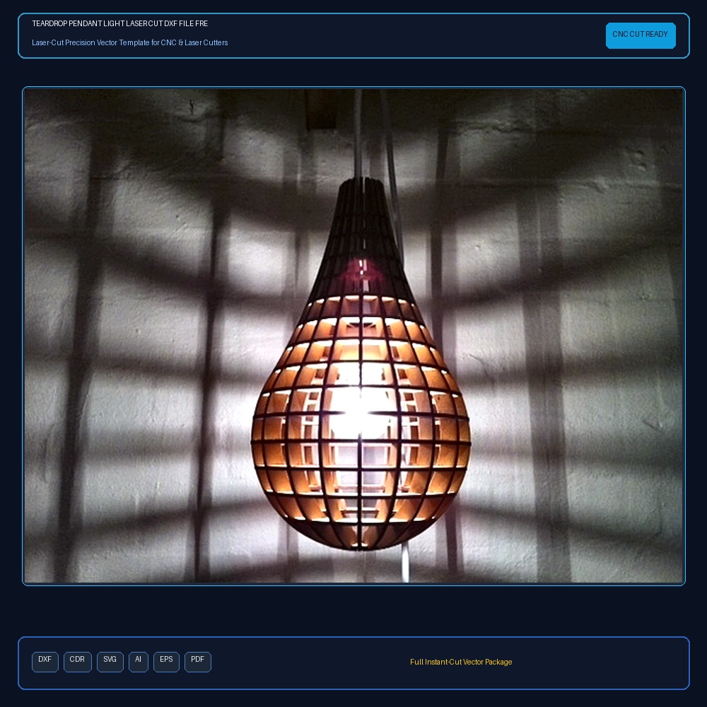 Teardrop Pendant Light Laser Cut DXF File Free Download - 3axis.co