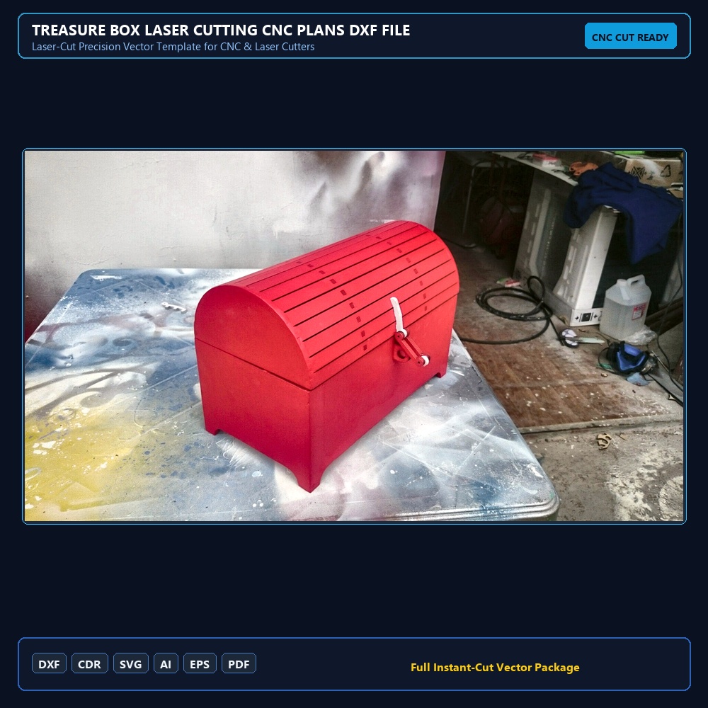 Treasure Box Laser Cutting CNC Plans DXF File Free Download - 3axis.co