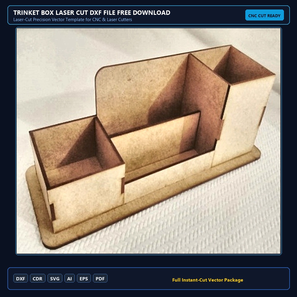 Trinket Box Laser Cut DXF File Free Download - 3axis.co