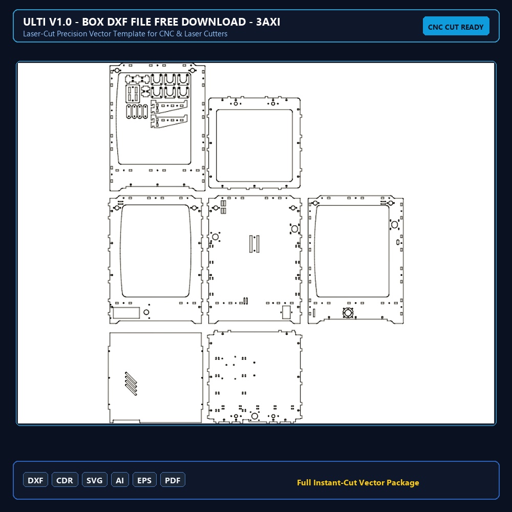 Ulti v1.0 - Box dxf File Free Download - 3axis.co