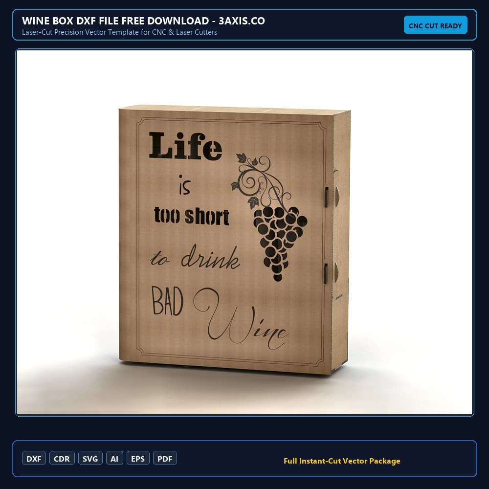 Wine Box DXF File Free Download - 3axis.co