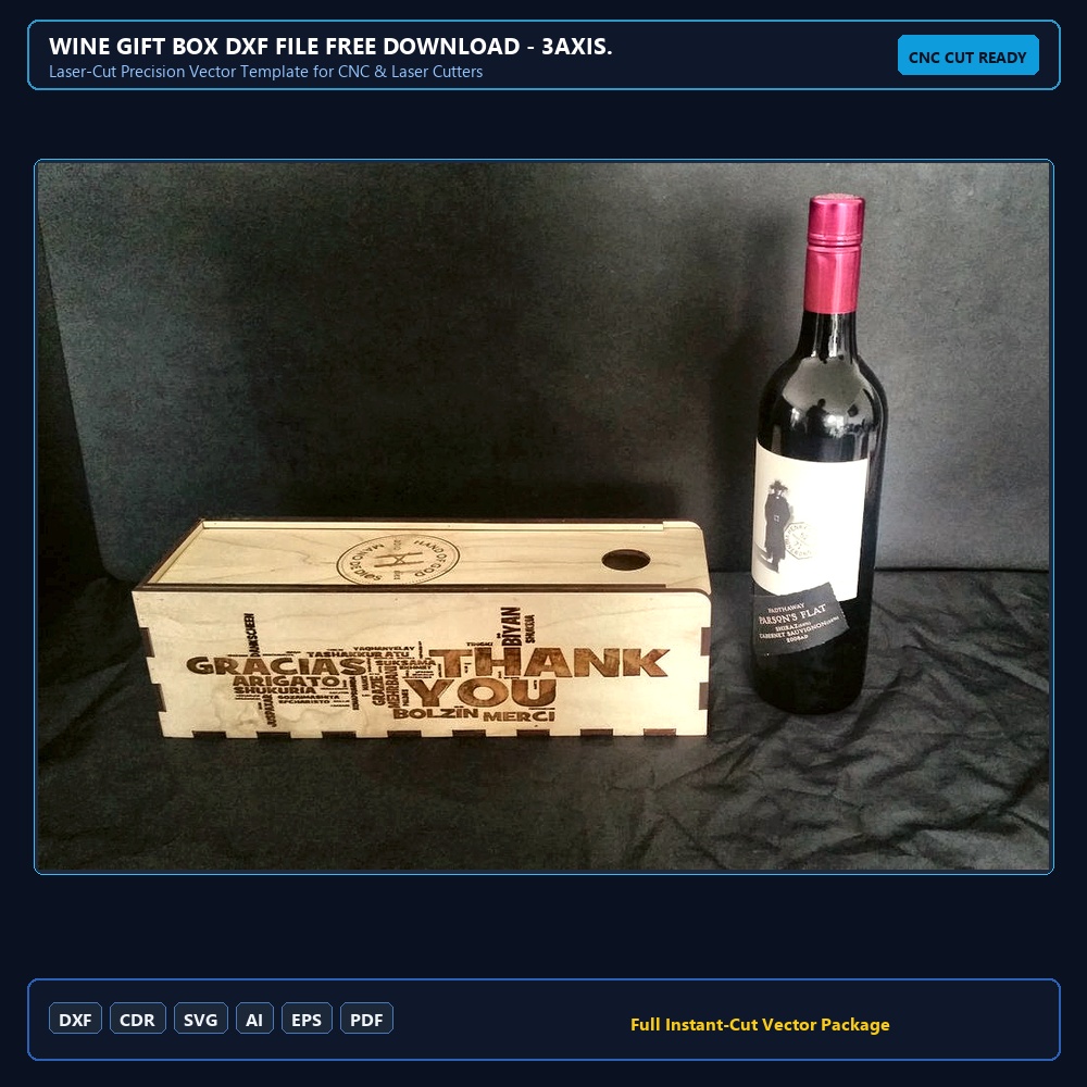Wine Gift Box dxf File Free Download - 3axis.co