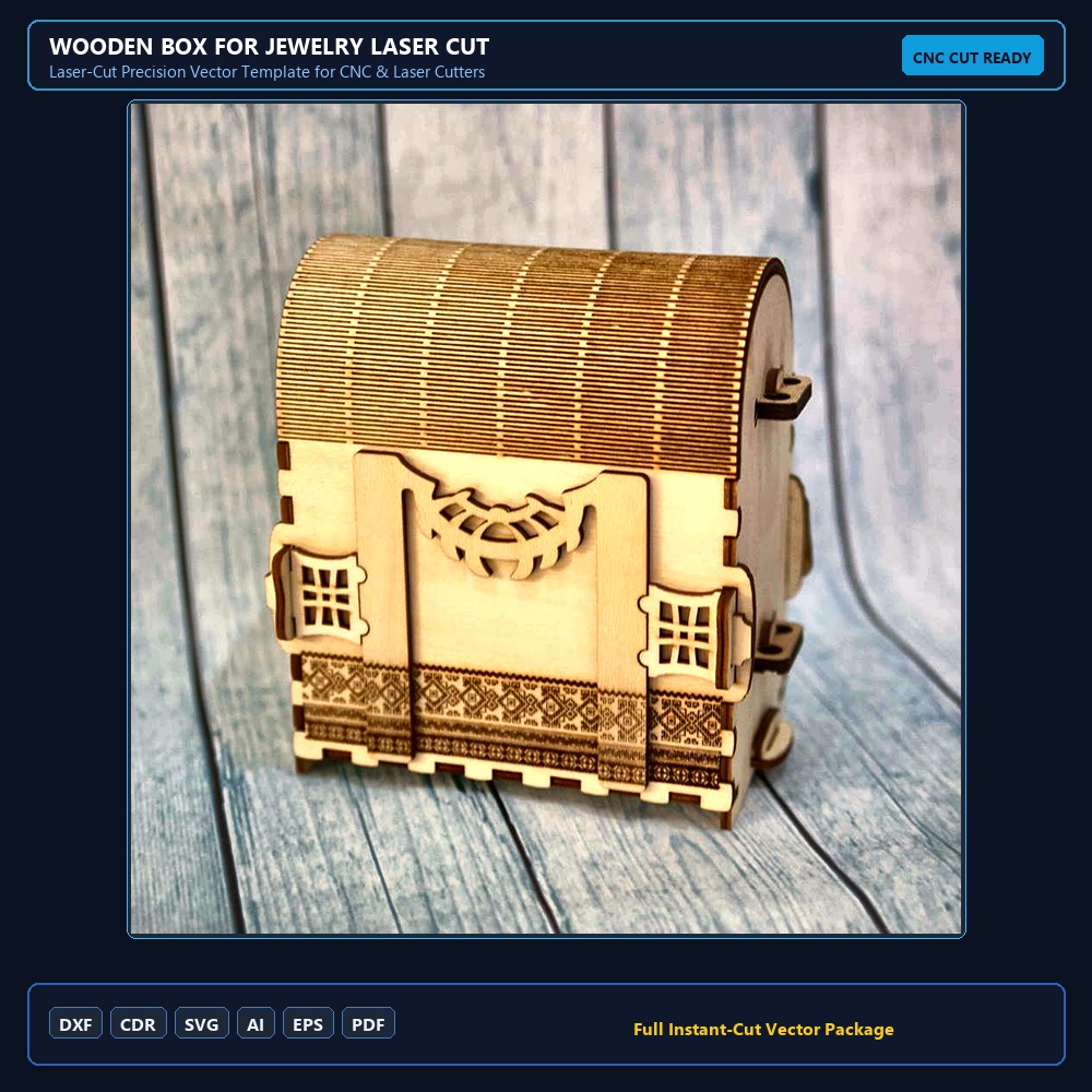 Wooden box for jewelry Laser cut