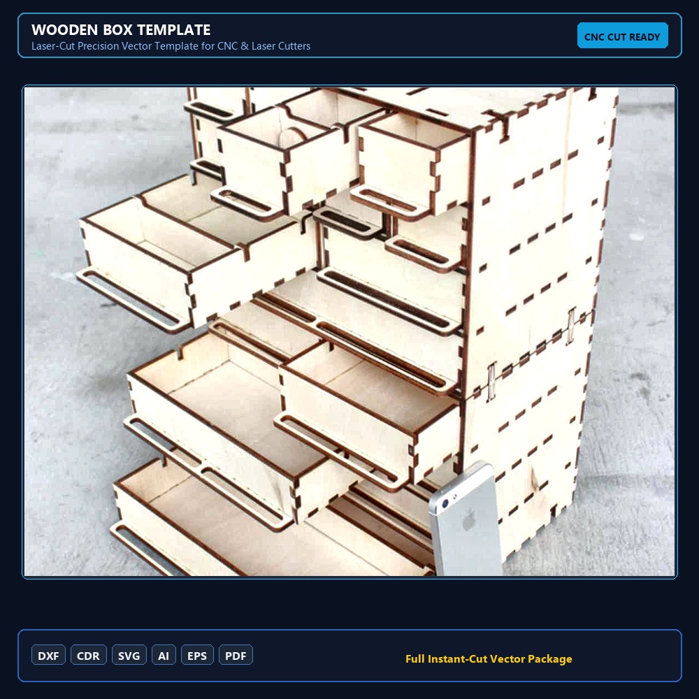 Wooden box template